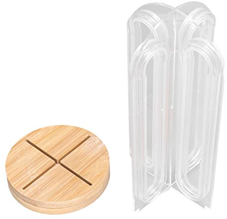 QWUUYEC Porte Capsules Café Rotatif, Support 56 Capsules, Design Simple et Transparent - Base En Bois Tournante, Rangement Pratique, Idéal Pour Amateurs de Café