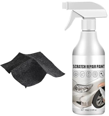 Spray pour Rayure Voiture,60ml Efface Rayure Voiture,Efface Rayure Profonde,Car Scratch Remover,Spray de Réparation Nano,Réparation Rapide de Rayures,1pc Nano Sparkle Cloth