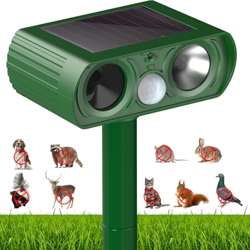 Katzenschreck Ultraschall, Solar Katzenschreck für Garten, Tiervertreiber Marderschreck mit Bewegungssensor, bis zu 8m Reichweite, Hundeschreck effektiv gegen Katzen, Hunde, Katzenabwehr für Garten