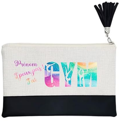 Pochette de Maquillage maniques Taperso Noire avec Motif Gym jpeux Pas Personnalisable