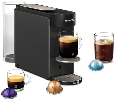 NESPRESSO Delonghi Vertuo Up Kaffeekapselmaschine für 5 Tassengrößen | 3 Sekunden Aufheizzeit | One Touch Kaffee Zubereitung | 1,4 L Wassertank | Kompaktes Design | Grau (ENV200.GY)