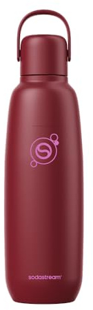Sodastream fizz & go Edelstahlflasche 0,9L, Thermosflasche, Pomegranate Rot