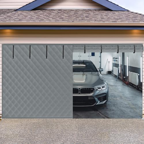 Magnetiskt termiskt isolerat dörrskyddskit för vintern – vindtätt grått tyg för vardagsrum och kök skjutdörrar 480 x 290 cm – energibesparande och enkel installation