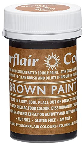Sugarflair Edible Matt Paint Lebensmittelfarbe, Brown, 20 g