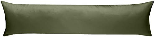 Bettwaesche-mit-Stil Mako-Satin Seitenschläferkissen Bezug aus 100% Baumwolle (Baumwollsatin) viele Farben & Größen Uni/einfarbig (40 cm x 145 cm, Dunkelgrün) viele Farben & Größen