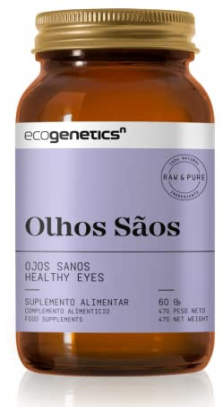 ECOGENETICS Occhi Sani 60 Capsule | Protezione e Nutrizione degli Occhi | Vitamine per gli Occhi con Astaxantina, Luteina e Mirtillo |Antiossidanti per la Visione e la Pelle | con Vit. B2, E e Zinco