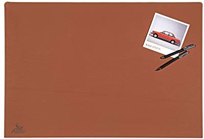 Centaur - Hochwertige Leder Schreibtischunterlage mit 90° Kantenschutz - Cognac 55x80 cm - ideal für Büro und Zuhause - Pflegeleichte Schreibunterlage -