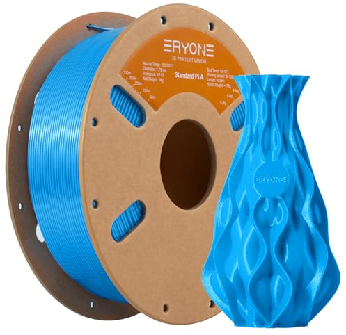 ERYONE PLA Filament 1.75 mm, 3D-Drucker Filament PLA, 0,03 mm, 1 kg/Spule, Blau