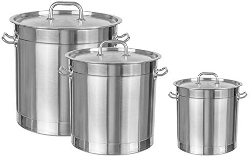 Onpira Profi Edelstahl Kochtopf XXL für alle Herdarten Geeignet in 5 Größen auswählbar (45x45cm = 62L)