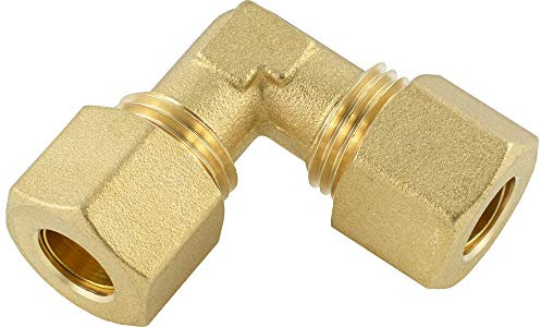 Fittingteile - Winkel Klemmringverschraubung Messing Rohrverbinder (Für Rohr Ø außen: 10 mm)