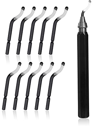 Sbavatura Strumento Mano Utensile Manico Lega di Alluminio 10 Pezzi Sbavare Lama Sbavatore Rotanti per Stampante 3D Plastica Alluminio Rame Acciaio 11 Pezzi