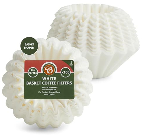 EDESIA ESPRESS - 200 filtres à café en papier - forme corbeille - 45/155mm - compatible avec Kalita Wave KWF-155