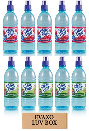 LUV BOX - Variety Clear Fruit Water Sport 16.9 Oz Bottles,Pack of 10,Kiwi Strawberry,Cherry Blast by evaxo