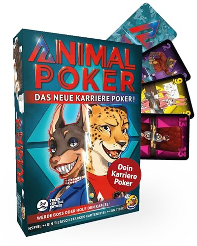 HeidelBär Games Animal Poker - Das tierische Kartenspiel - Neuauflage von Karriere Poker - Deutsch - 4-8 Spieler - Ab 10 Jahren