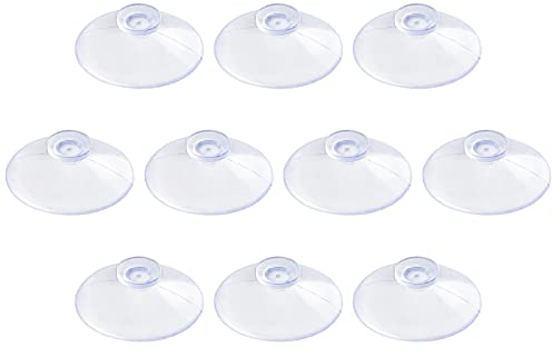 Pawfly 10 Packs Clear Suction Cups 2 cm PVC Plastic Suckers for Glass Without Hooks for Home Decoration and Organization Window Sucker Mushroom Head Suction Pads,Round Button Suction Cup