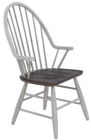 Liberty Furniture Farmhouse Windsor Back Arm Chair, W23 x D24 x H40, White