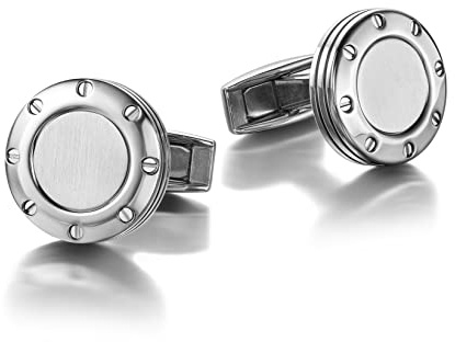 Colibri Daytona Manschettenknöpfe für Herren – Designer-Manschettenknöpfe mit Edel-einlage – Drehbarer Walschwanzverschluss – Edelstahl/Gunmetal/Rosegold Finish – Geschenkbox