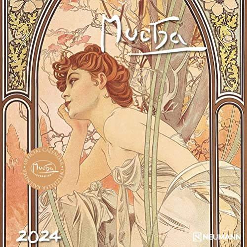 Mucha 2024 - Wand-Kalender - Broschüren-Kalender - 30x30 -30x60 geöffnet - Kunst-Kalender