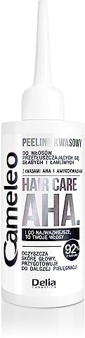 Cameleo – AHA Hair Care – Gommage acide du cuir chevelu – Pour cheveux gras, faibles et cassants – Nettoie – Exfolie l'épiderme mort – AHA acides – Acides aminés – 55ml