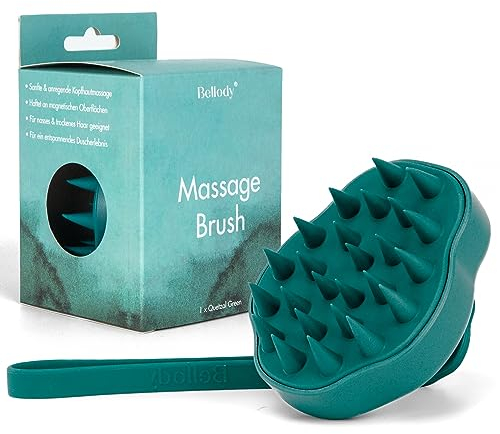 Bellody® Original Kopfhaut Massagebürste, für Massage und Stimulation des Haarwachstums (1 Stück in Quetzal Green) - Hair & Scalp Massager für nasse & trockene Haare