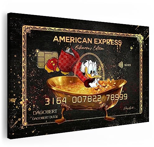 Artmazing | Dagobert Duck Wandbilder | Coole Wandbilder für Wohnzimmer | American Express Bild | XXL Wandbild