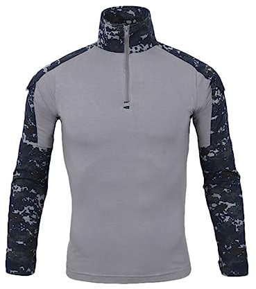 Hdhdeueh Taktisches Herren-T-Shirt, Camouflage, Militär, Airsoft, Paintball, Kostüm, Übergröße, Outdoor-Shirts, Hy, L