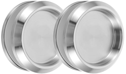 OSALADI Duschtürgriff Edelstahl Runder Türzugknauf Für Glastüren Schiebetüren Und Badezimmertüren Doppelseitiger Innenürgriff Leicht Zu Reinigen 2 Stück 6.50 X 6.50 X 3.20 Cm