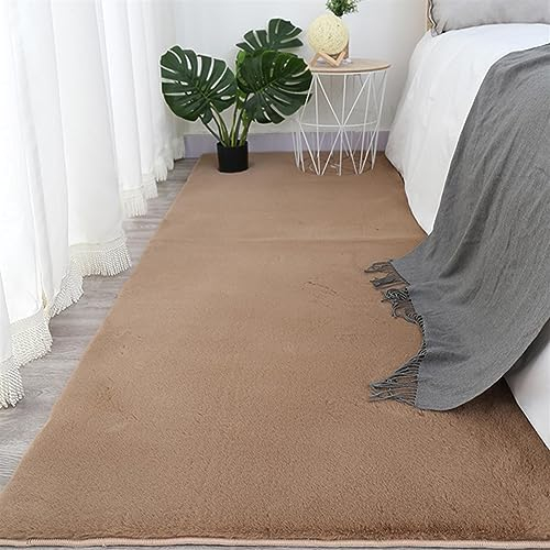ZWPILY Hochflor Teppich, Einfarbig, Flauschiger Langflor Teppich, Shaggy Flokati, Rechteckig, Pflegeleicht, Wohnzimmerteppich - Fellteppich - Modern Kunstfell Carpet Für Schlafzimmer,Braun,200x250 cm