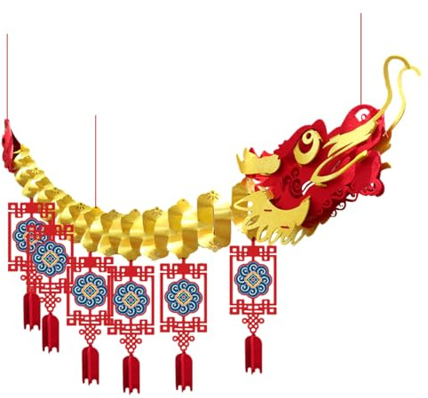 Bannière des décorations du Nouvel An chinois 2024 | Bannières fête Année du Dragon | Ornements suspendus bannière porte-bonheur chinois | Dragon traditionnel, décoration d'intérieur, cadeaux chinois