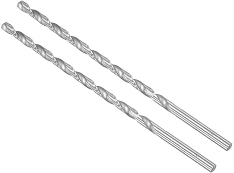 CoCud Extra Long High Speed Steel Twist Drill Bits, 7mm Diameter 200mm Length, Straight Twist Jobber Drill Bit - (Applications: for Metal Woodwork Plastic Aluminum), 2-Pieces