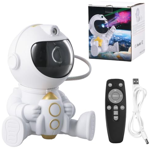 Litinliv Proyector Estrellas Astronauta con Mando a Distancia, Astronaut Galaxy Projector Starry Sky Night Light, 360°Rotación Astronauta Galaxy Estrellas Proyector Luz Nocturna, Galaxy Projector (C)