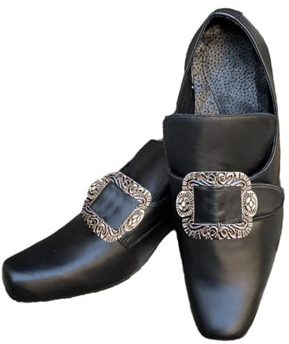 Cachorro 1 Paio Medievale Rinascimento Halloween Scarpe da Uomo, Vintage Stivali Jazz in Pelle, Accessori da Escursionismo Casual All'aperto Costumi Cosplay Oggetti di Scena,Nero,42