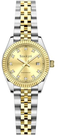 Szaikyri Classic Watch for Women with Solid Stainless Steel Band Ladies Dress Watch Womens Calendar Watch