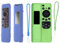 2 Piezas Funda Mando, Compatible con Samsung Smart TV 2023 BN59-01432A / BN59-01432J, Funda Protectora de Silicona para Samsung Solar Cell a Prueba de Golpes con Cordón (Azul+Verde Luminoso)
