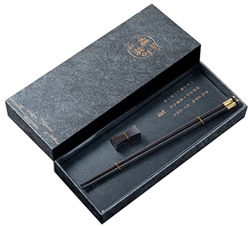 Set regalo di bacchette riutilizzabili in legno con custodia, bacchette giapponesi rotonde per sushi, bacchette cinesi di lusso in legno naturale, bacchette antiscivolo, bacchette lavabili in la