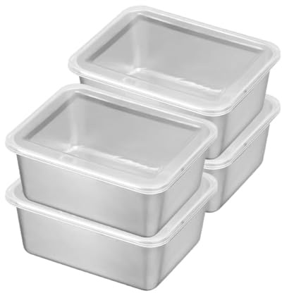 ACESOME Stainless Steel Food Containers with lids, Meal Prep Containers Reusable, Fridge Storage Containers, Cheese/Meat Storage For Fridge, Oven Freezer Dishwasher Safe (500ml) (4)