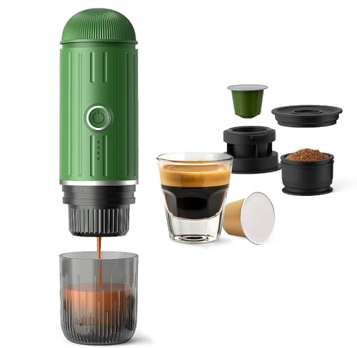 BENFUCHEN Portable Electric Espresso Machine for Nespresso Pods & Grounds | Self-Heating 2-in-1 USB-C Travel Coffee Maker for Camping/RV/Hiking,30-Min Quick Charge/2Hours Full Charge with Fast Charger