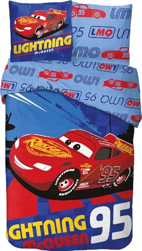 arlis Parure de Lit Cars pour Enfant, Housse de Couette Réversible 140x200 cm, Taie d'oreiller 63x63 cm, 100% Coton (Parure de lit Cars, 140 X 200 cM)