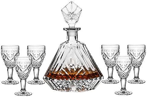 QTANZIQI Lot de 6 Verres à Whisky en Cristal à l'ancienne pour Boire du Bourbon, du Scotch, des whiskys, du Cognac, du Petit ami (Type 6)