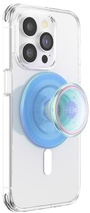 PopSockets Round Phone Holder Compatible with MagSafe, Including Adapter Ring, Phone Holder, Compatible with Wireless Charging, Blue