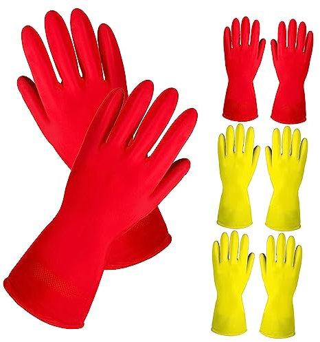 minkissy 4paare Wiederverwendbare Gummihandschuhe Für Reinigung Anti-rutsch-geschirrspülhandschuhe Haushaltshandschuhe Waschhandschuhe Küche