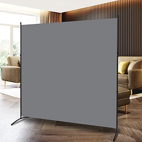 Raumteiler, faltbar, 1,8 m, Trennwand, Raumteiler mit freistehendem Design, tragbarer Wandteiler für Raumtrennung, Stoff-Bildschirm für Zuhause, Büro, Wohnheim (Grau, 1 Panel)