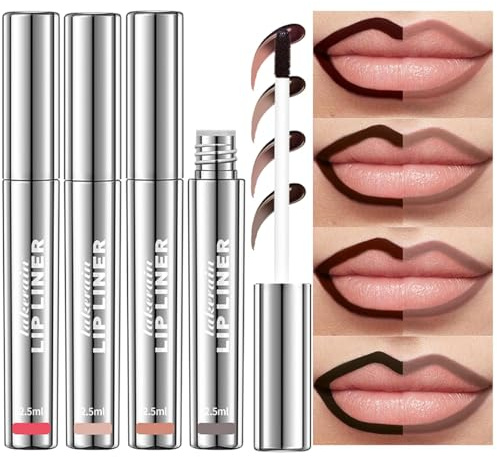 Peel Off Liquid Lipstick, Easy Peel & Reveal Lip Stain, Waterproof Long Lasting Peel Off Mask Lip Gloss, Lips Tattoo Makeup Beauty (# 4PCS/Set A)