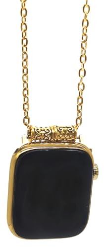 Sopopal Adapter Pendant Necklace Compatible with Apple Watch - Classic Necklace Lanyard Chain Connector for iWatch Series 8/7/6/5/4/3/2/1/SE for Women Men - Gold, 38/40 mm