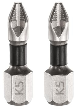sourcing map 2pcs Impact Phillips Screwdriver Bit PH2 (#2) Anti Slip Tip 1/4 Hex Shank 1 (25mm) Long Magnetic Cross Screw Driver Industrial Power Drill Bits for Remove Fastening Screws