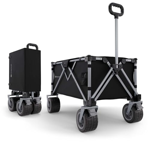 Kinderkraft ROLLER vikbar rullvagn, strandvagn upp till 130 kg, svart