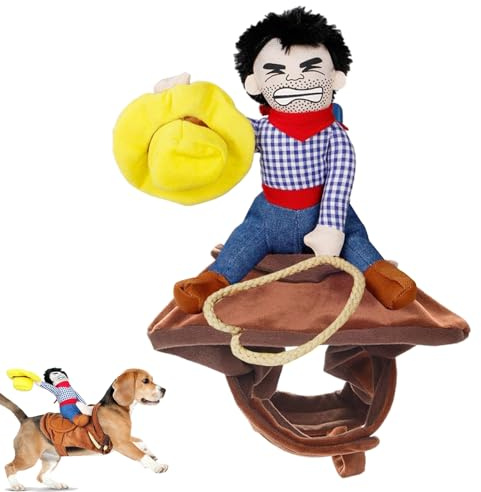 Cowboy-Hundekostüm – Lustige, Kreative Haustierkleidung | Pferdesattel-Katzenkostüm, Western-Ausrüstung, Cowgirl-Reiterin, Kätzchen-Kleidung Für Welpen Und Tiere