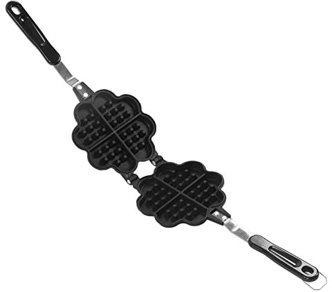 Heart Waffle Maker, Fabricante de Gofres con Uniforme de Aleación Aluminio Forma Flores Doble Lado Mini Gafas para Gofres Deliciosos Caseros