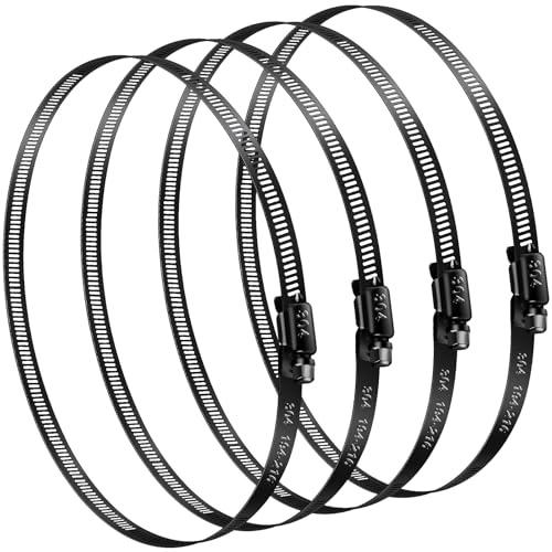 Jeboler Abrazaderas metalicas para tubos OD 194–216 mm negras,4pcs | Fabricado en acero inoxidable 304, compatible con hogar, jardín, piscina, automoción, riego pequeña y maquinaria