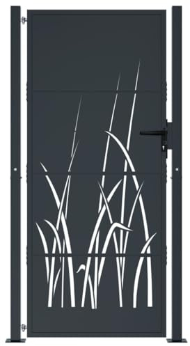 Hommdiy Gartentor Aus Metall Anthrazit Gartentore 100cm breit Gartentor 175cm hoch(100x175cm)